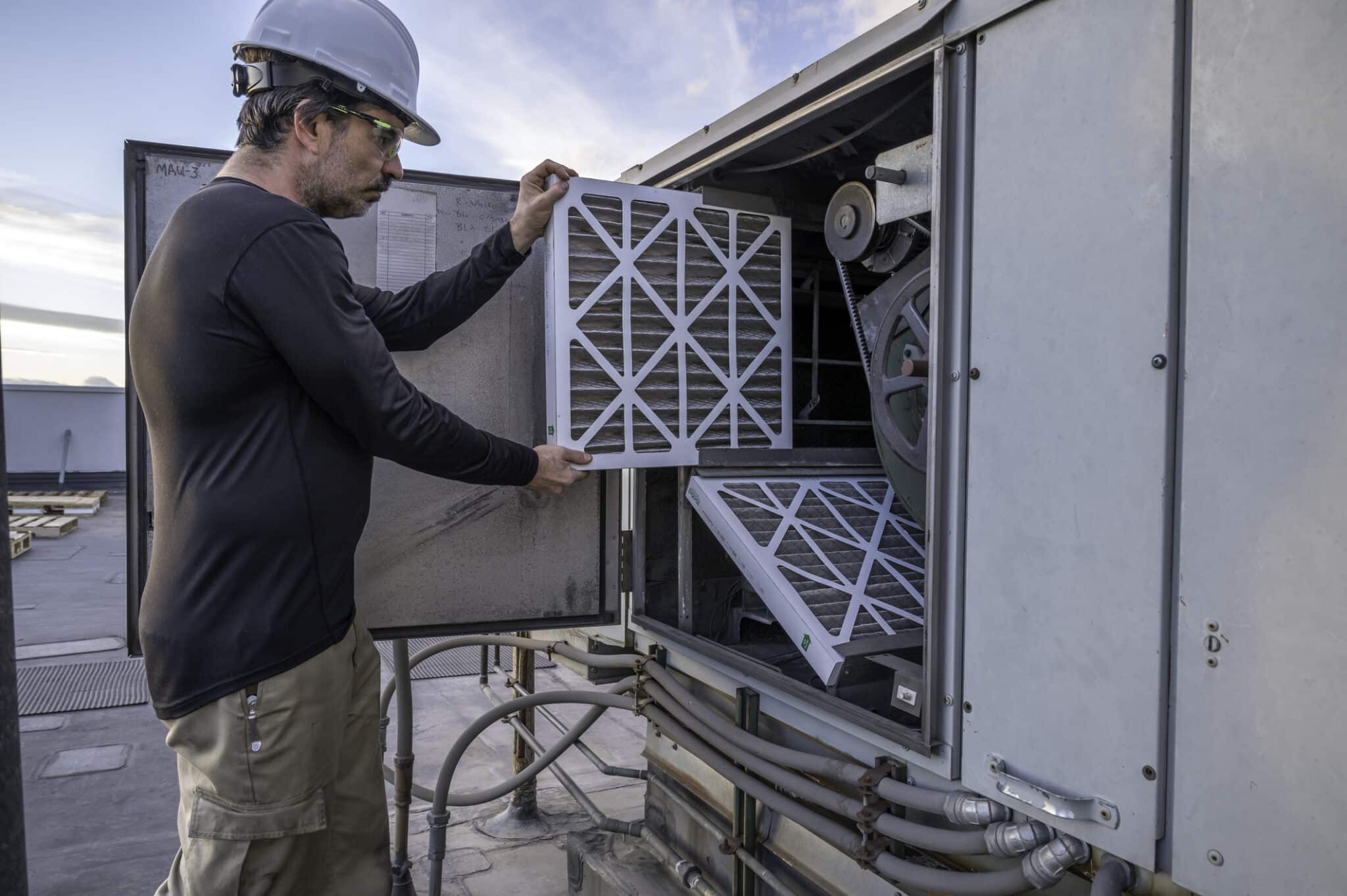 HVAC air filter change, Retrofit HVAC Systems.